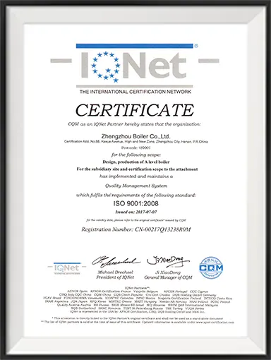 ISO Quality Management System Certificate